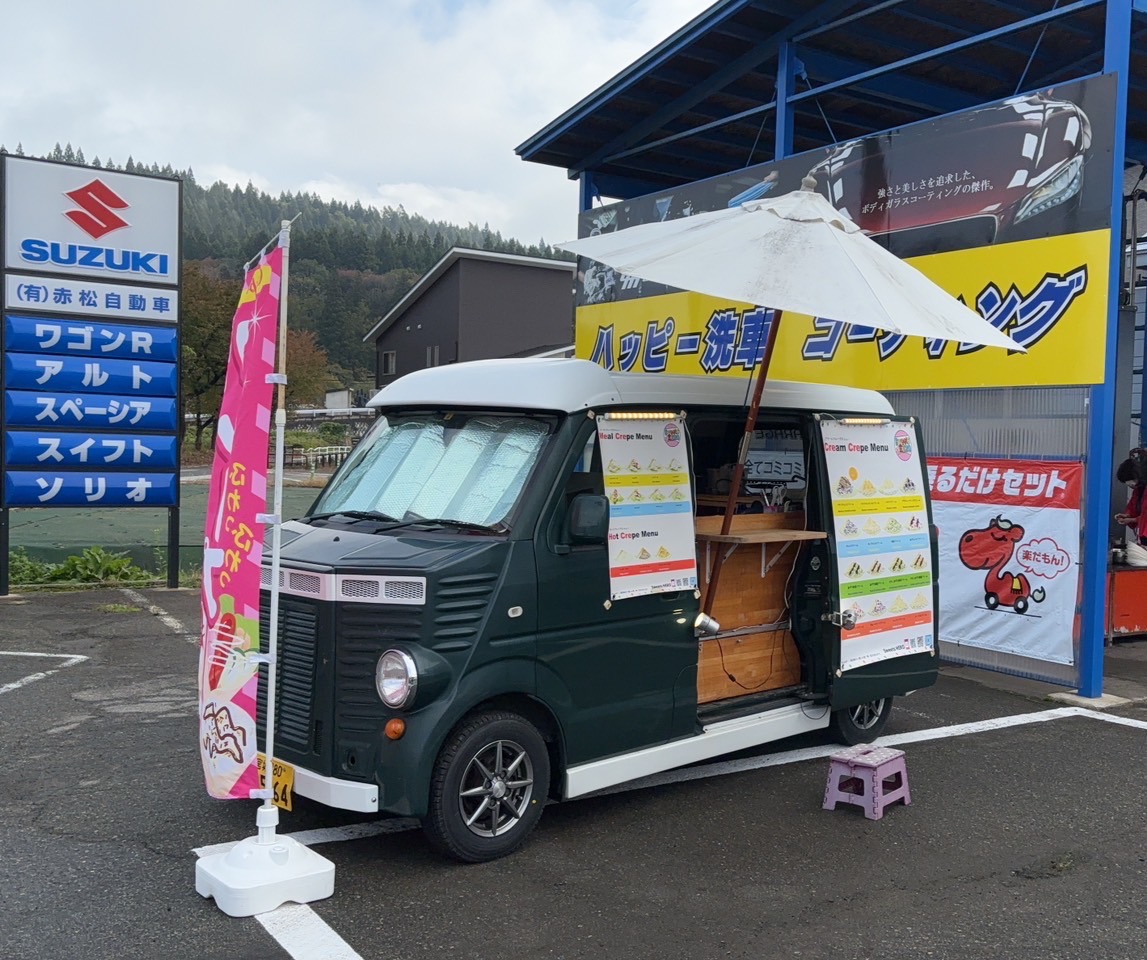 赤松自動車イベントにクレープキッチンカーでSweets HERO登場