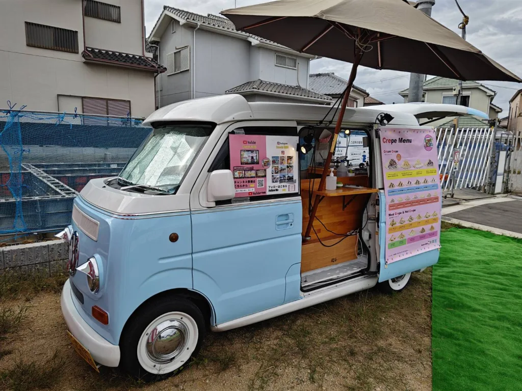 積水ハウスのコモンステージ堺市大美野Ⅱにクレープのキッチンカーで出店中