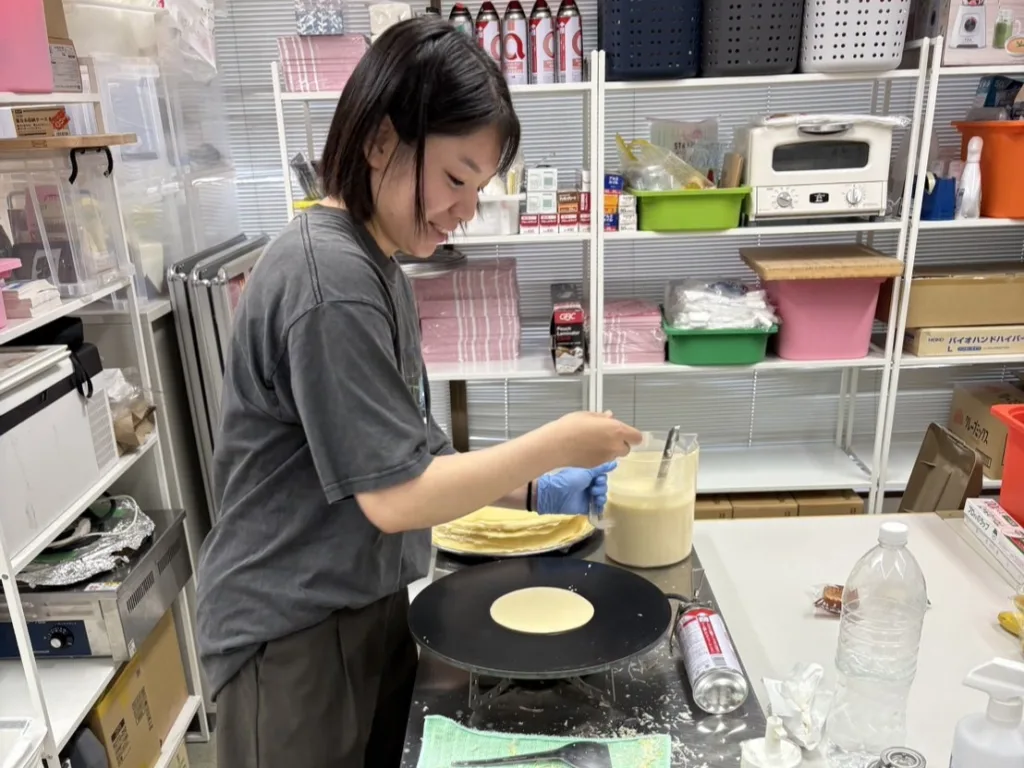 クレープの生地焼き