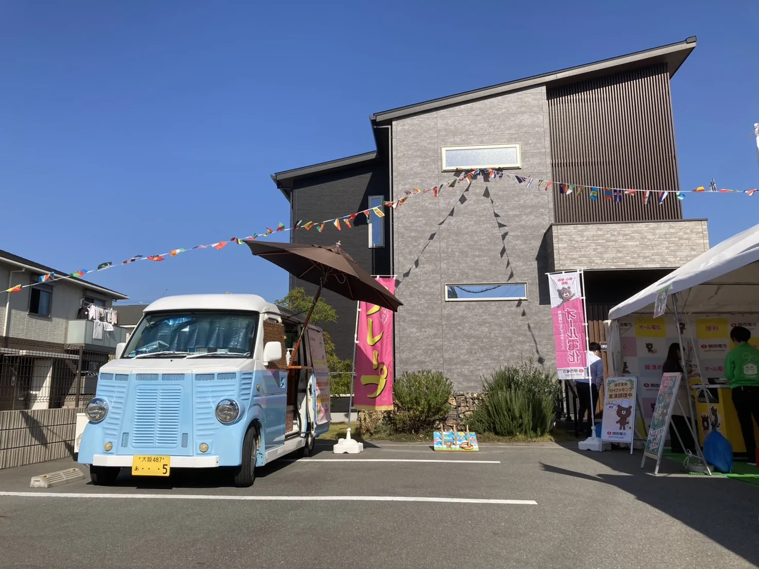 クリエイト展示場のイベントにクレープのキッチンカーでSKY-BLUE-CAFE出店