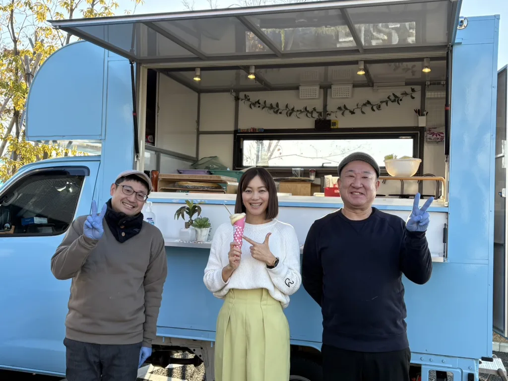 アイメッセ松原のイベントで蛯原英里さんと記念撮影